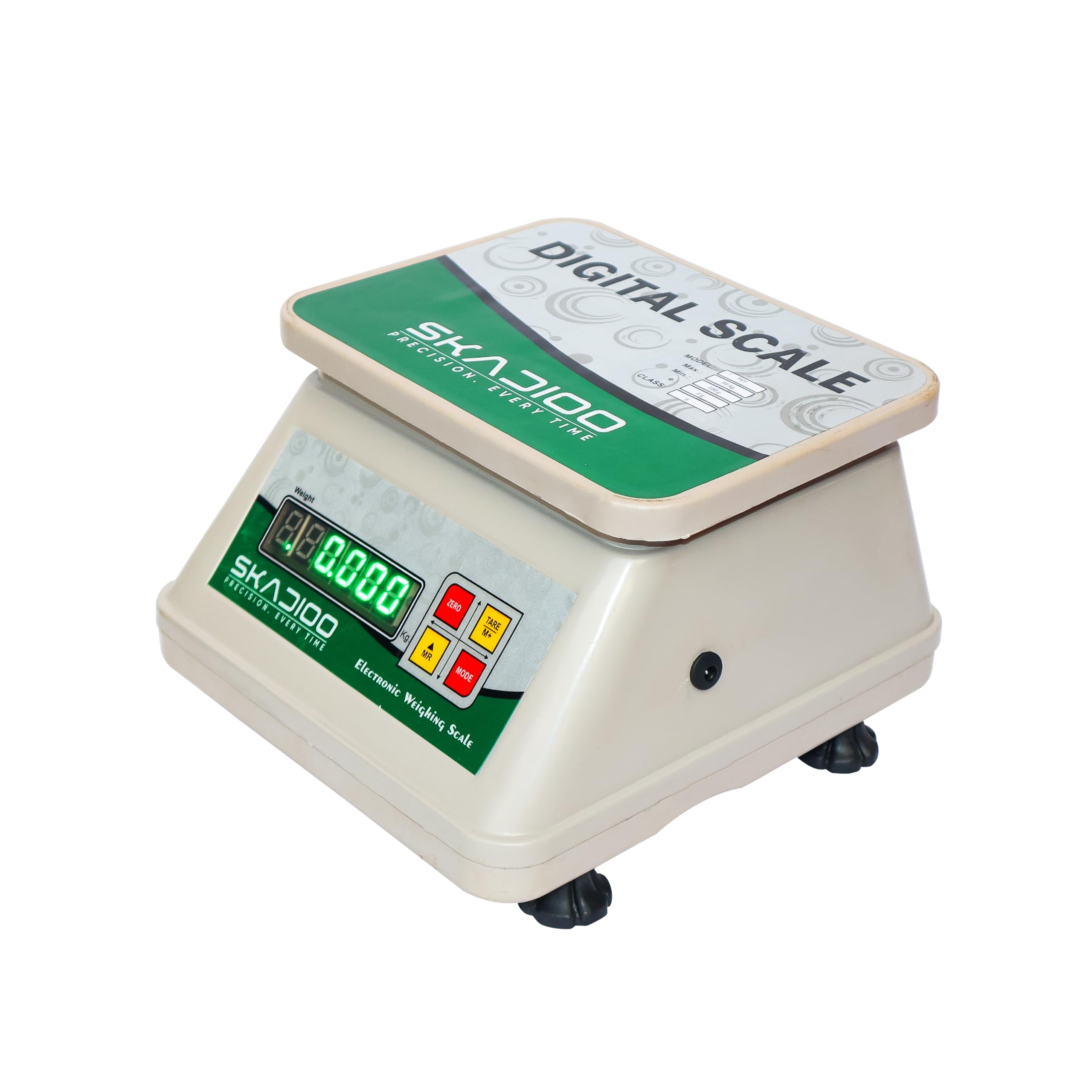 SKADIOO Weighing Machine for Food | Capacity 30kg | Weight Machine for Kitchen, Weighing Scale, Kitchen Scale for Shop, Commercial & Home Weight Measurement with Dual LED Front & Back Display (White)