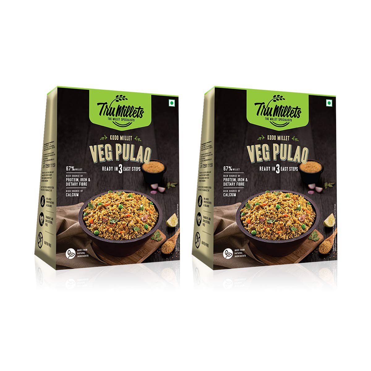 Trumillets | Healthy Millet Meals | Ready to Cook | Protein Rich Veg Pulao 200g Each (Pack of 2) (B07Y8JV9WJ) Amazon Price History, Amazon Price Tracker