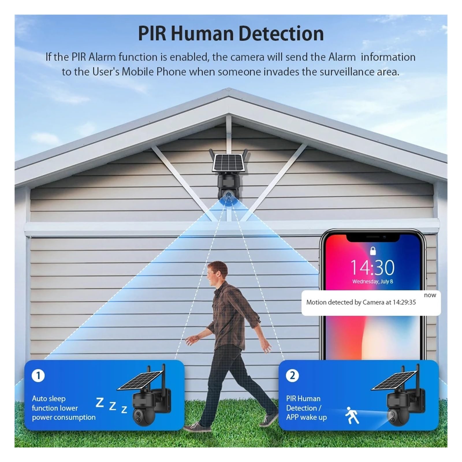 Caméra de sécurité Solaire WiFi PTZ 3MP