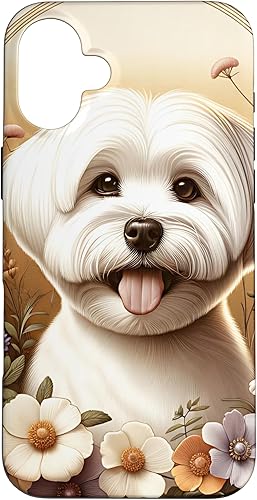 Vista 23 de Maltese Dog Summer Wildflowers Artwork Case for iPhone 17