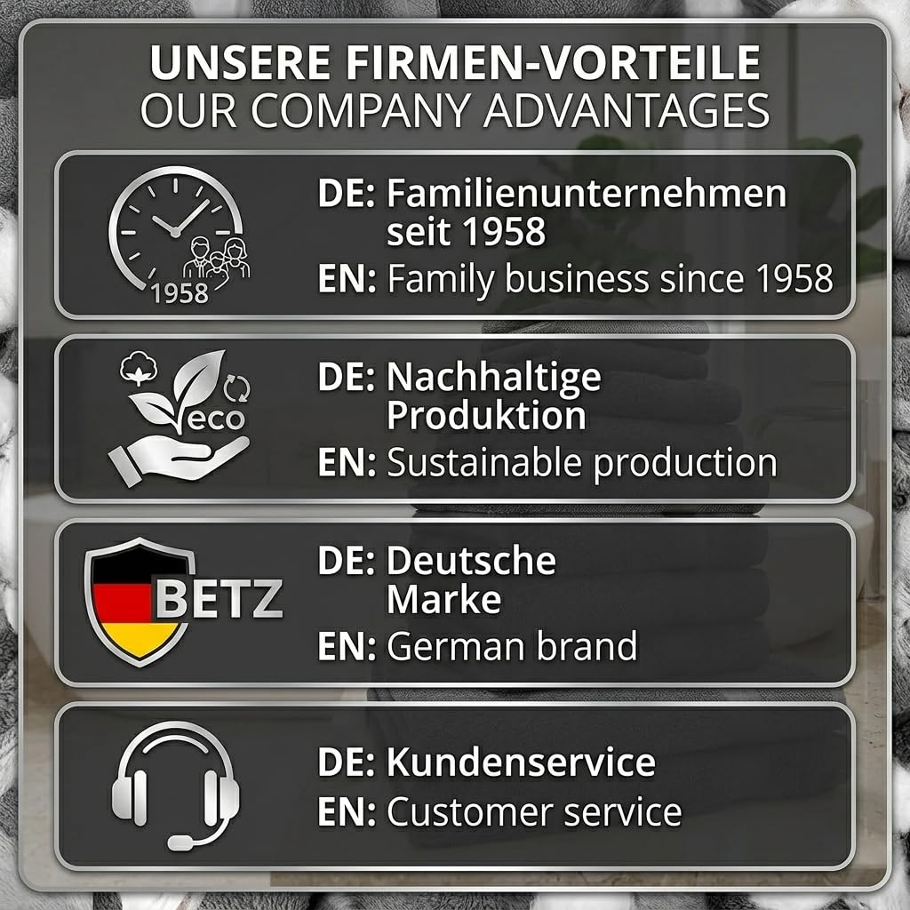 Betz Premium Classic Frottier Handtuch-Set 10-teilig - 2X Liegetücher - 4X Handtücher - 2X Gästetücher - 2X Seiftücher - anthrazit