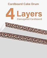 Vista 3 de Kootek Juego de 6 moldes redondos de 12 pulgadas, 12 pulgadas, base de cartón resistente de 1/2 pulgada de grosor para postres de boda y fiesta