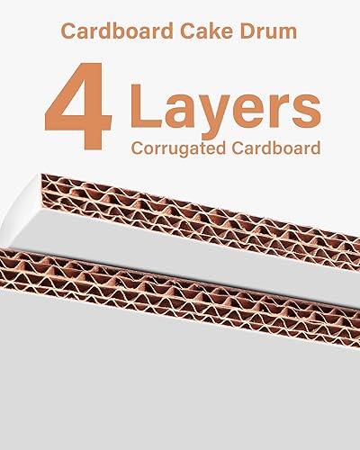 Miniatura 3 de Kootek Tablas para tartas redondas de 12 pulgadas, 1/2 pulgadas de grosor, bordes profesionales totalmente envueltos, suministros de decoración