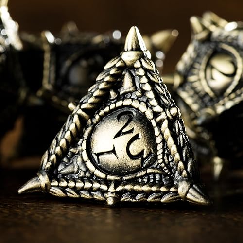Miniatura 4 de DND - Juego de dados de metal poliédricos para juego de Calabozos y Dragones, dados de juego de rol para Pathfinder, MTG RPG, juegos de mesa, dados