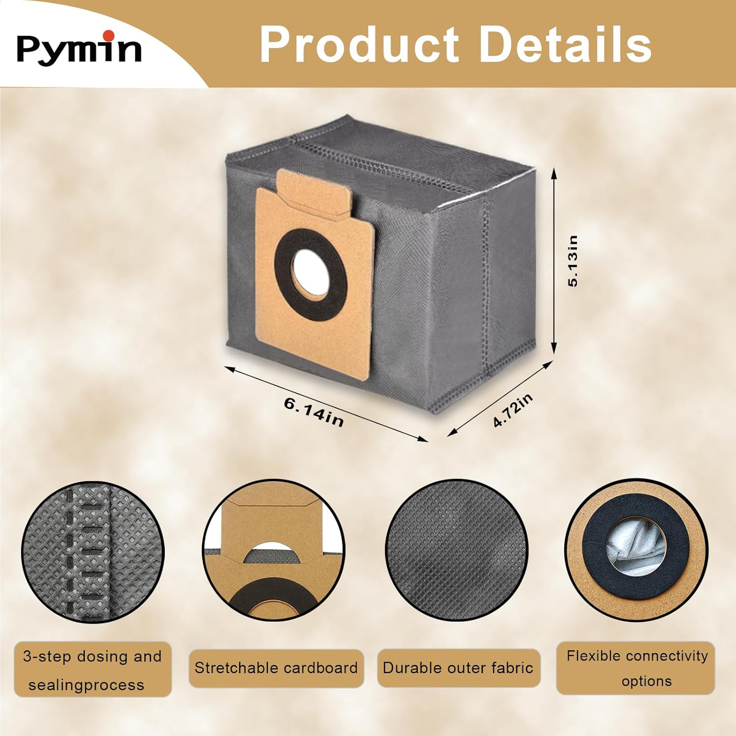 Pymin 20 PCS Vacuum Accessories for Eufy X10 Pro Omni Cleaner Robot, Replacement Parts Kit with 10 Mop Pads+10 Vacuum Bags