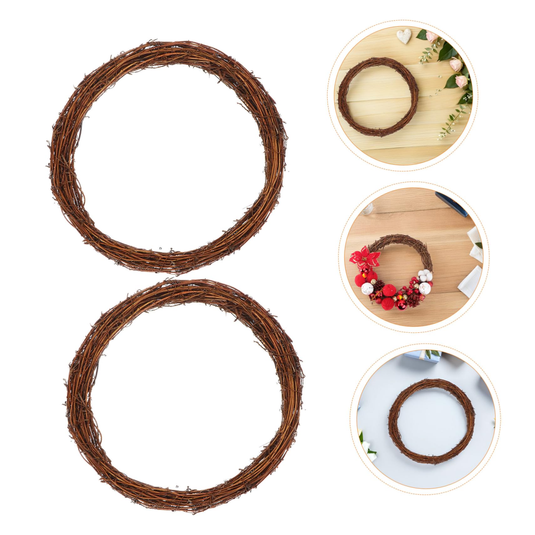LIFKOME 8 Sztuk Pierścień Circle Rama w wieniec kwiatowych Brown