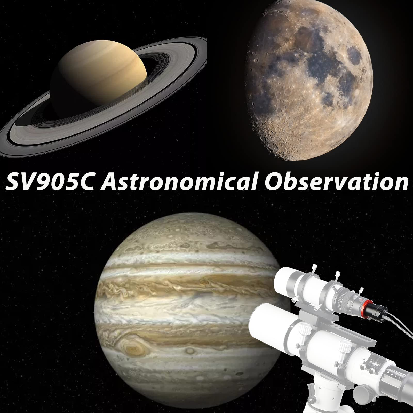 SVBONY SV905C - Telecamera guida da 1,23 MP, sensore CMOS da 1,23 MP, fotocamera per astrofotografia USB 2.0 con rivestimento AR, per navigazione autonoma e astrofotografia