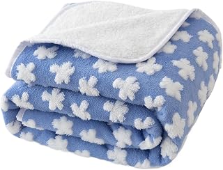 Amarrirose Manta impermeable para perros, 160 x 190 cm, lavable a máquina, funda suave y acogedora, acolchado acogedor, nubes texturizadas en 3D, manta cálida y suave para gatos, color lila