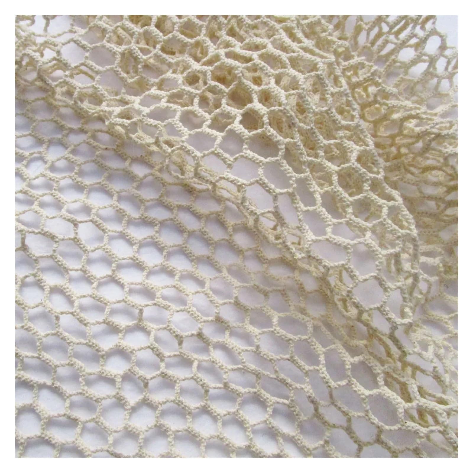 Tejido de malla elástica, Tela de malla elástica punto con rejilla panal, color negro, beige, 90x200cm(Black)