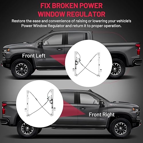 Vista 84 de BDFHYK 741-645 Elevalunas eléctrico con motor para automóvil delantero derecho del pasajero para Chevy Silverado, Tahoe, Suburban, Avalanche