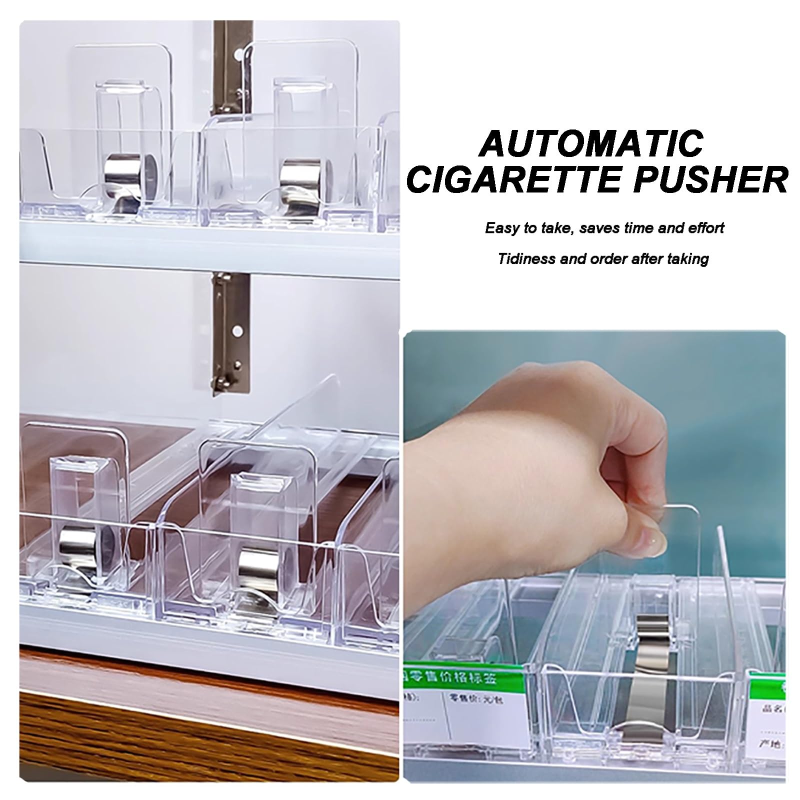 Genérico Vitrina expositora de acrílico para Cigarrillos - Estantería Trapezoidal Transparente para Cajas de cerillas y Cigarrillos, Organizador de mostrador (80x29x30 cm)