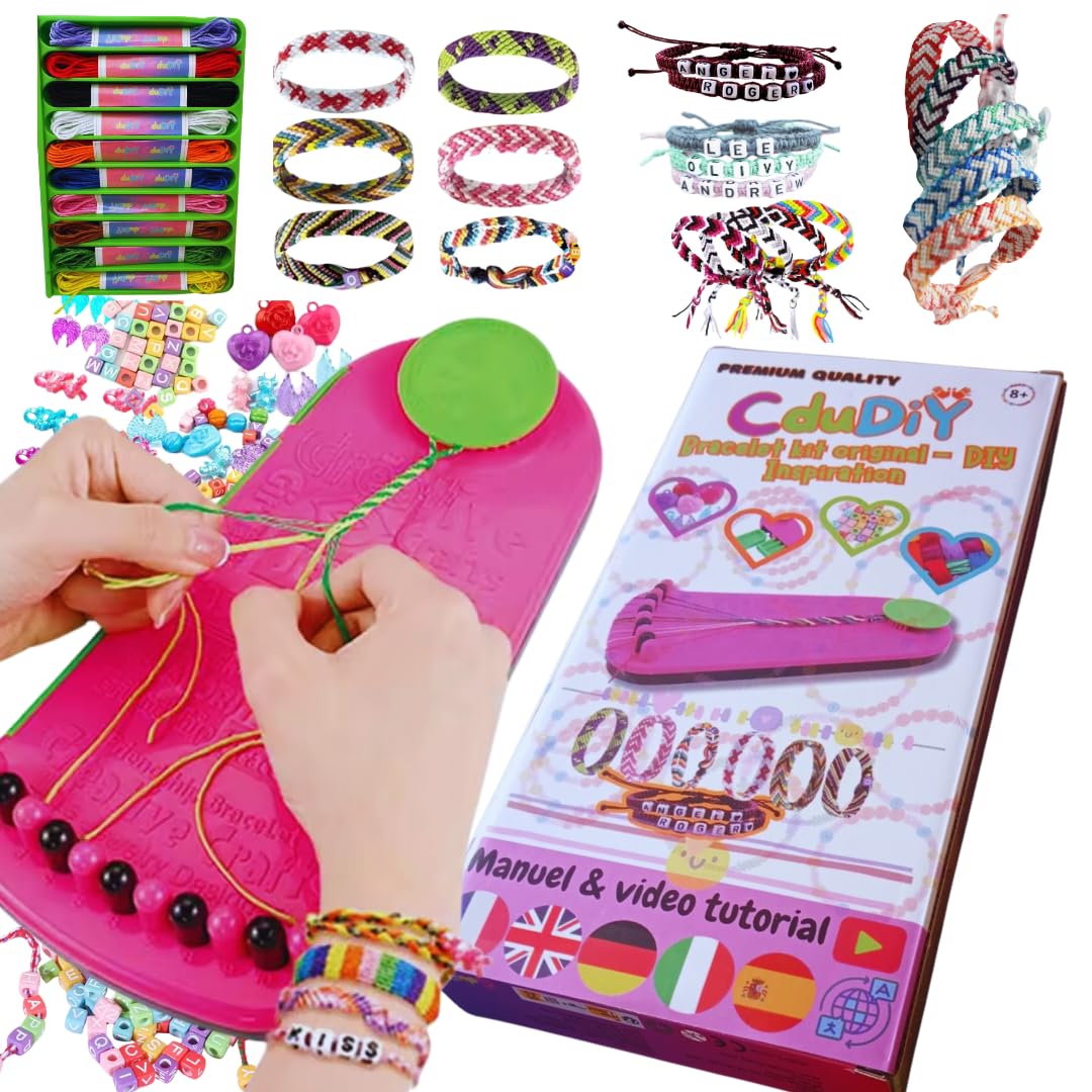 Kit para hacer pulseras para niñas de 8 a 16 años - Manualidades creativas con instrucciones en español, ideal como regalo para niña de 9, 10 o 12 años - Regalo para cumpleaños o comunión
