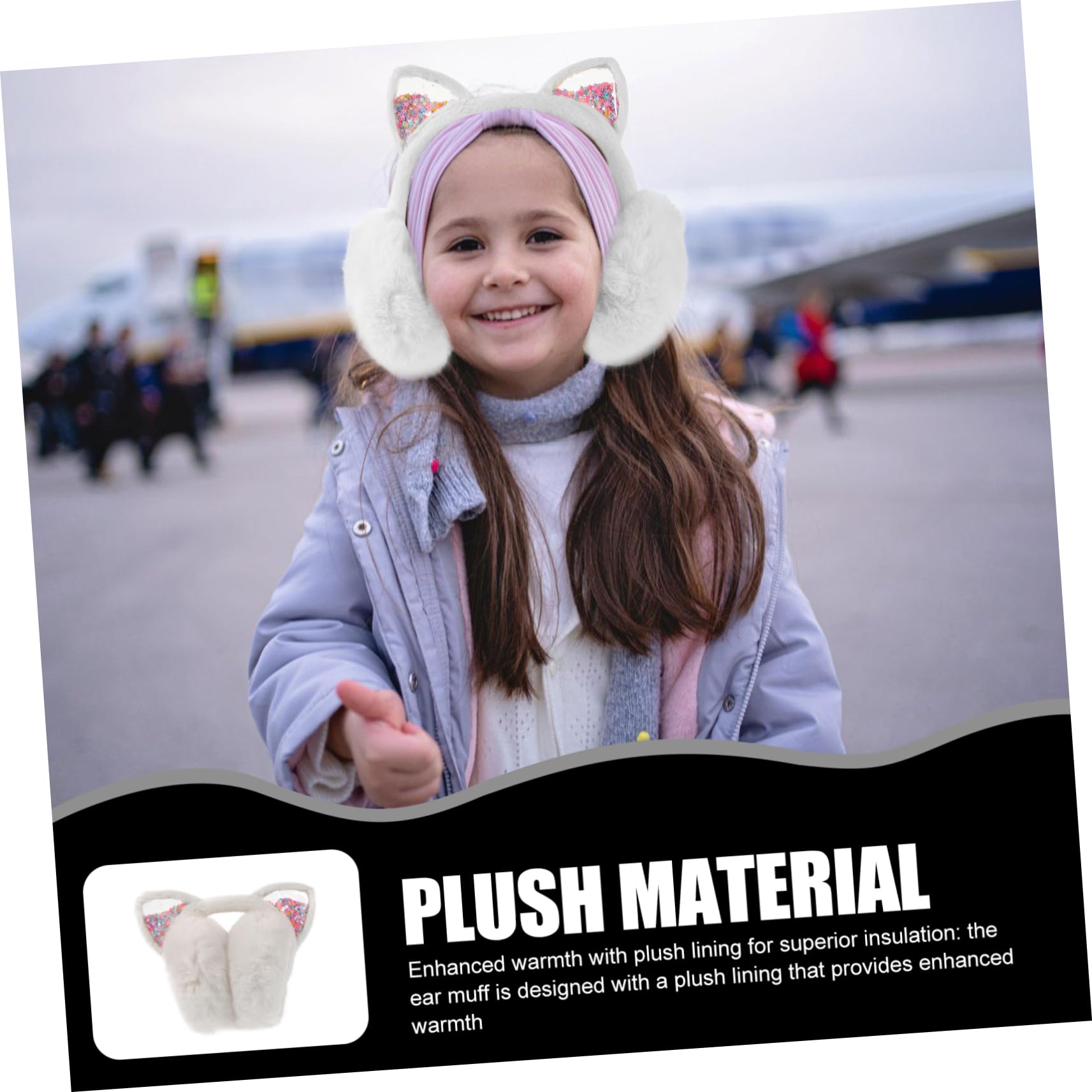 VALICLUD 4 Stück Winter warme Ohrenschützer ear muffs Weiße Ohrenschützer süße Ohrenschützer Süßes Ohrenschützer-Stirnband Ohrstulpe Ohrenschützer für Mädchen Outdoor-Ohrwärmer Plüsch