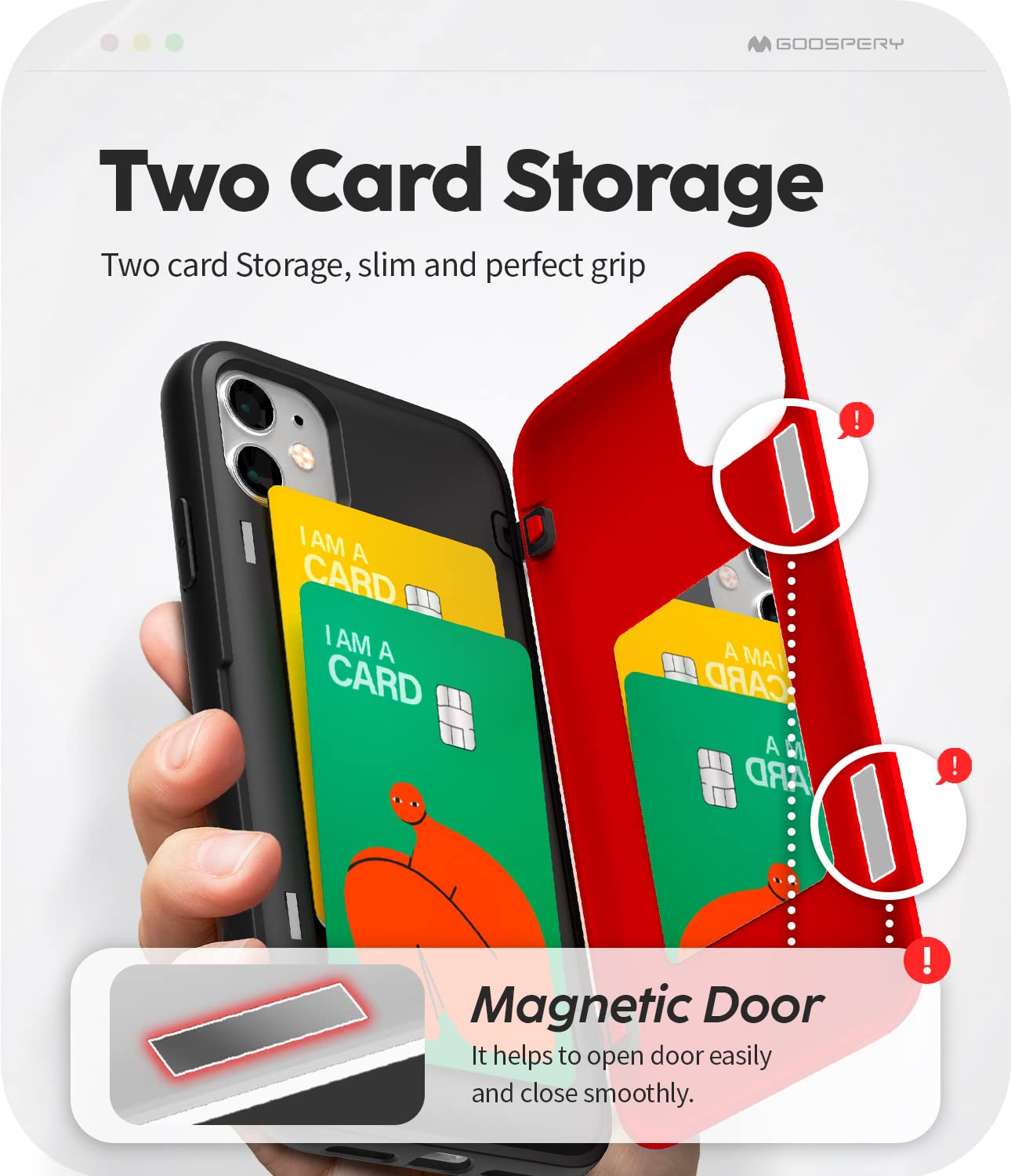 Goospery iPhone 11 ケース 背面 カード 収納 マグネット式 Amazon.co.jp: Goospery iPhone 11 ケース 背面 カード 収納