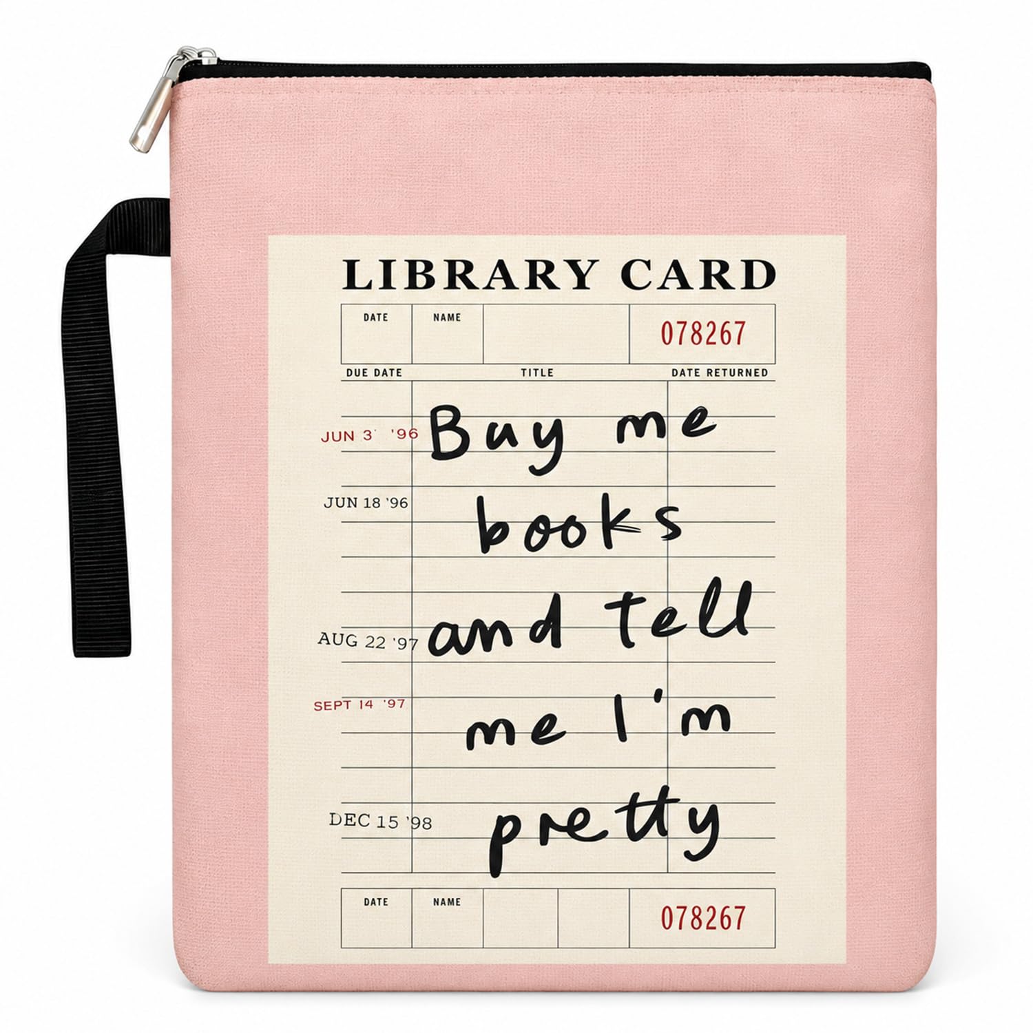 Librarian's Book Sleeve, Washable Linen Book Cover for Paperbacks with Lanyard Zipper and Extra Pocket, Gifts for Readers Lovers Women Literary Classmate Friends