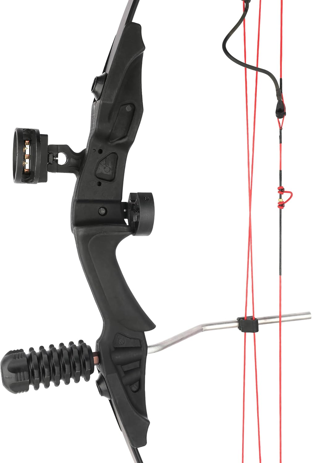 Pulley Compound Bow Outdoor Hunting Archery Training 30 lb. Tension 130FPS Arrow Speed 75% Effort Saving Ratio Includes Sight Shock Absorbing Arrow Table ABS Bow Grip Fiberglass Limbs