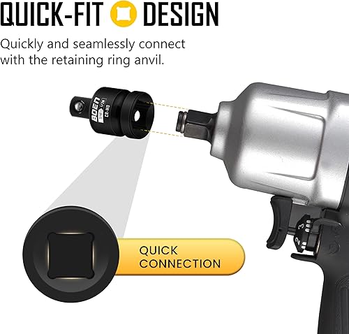 Miniatura 14 de BOEN Adaptador de enchufe de impacto de 3/4 "F a 1" M, acero Cr-Mo, juego de adaptadores de enchufe para conversiones de controlador de impacto