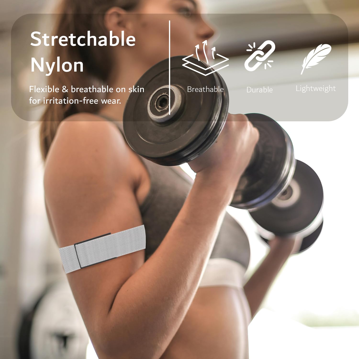 TUDIA Biceps i opaska na nadgarstek 2 w 1, kompatybilna z paskiem Amazfit Helio, tylko etui i opaska, wytrzymała ochrona z regulowanym i rozciągliwym paskiem na ramię / nadgarstek