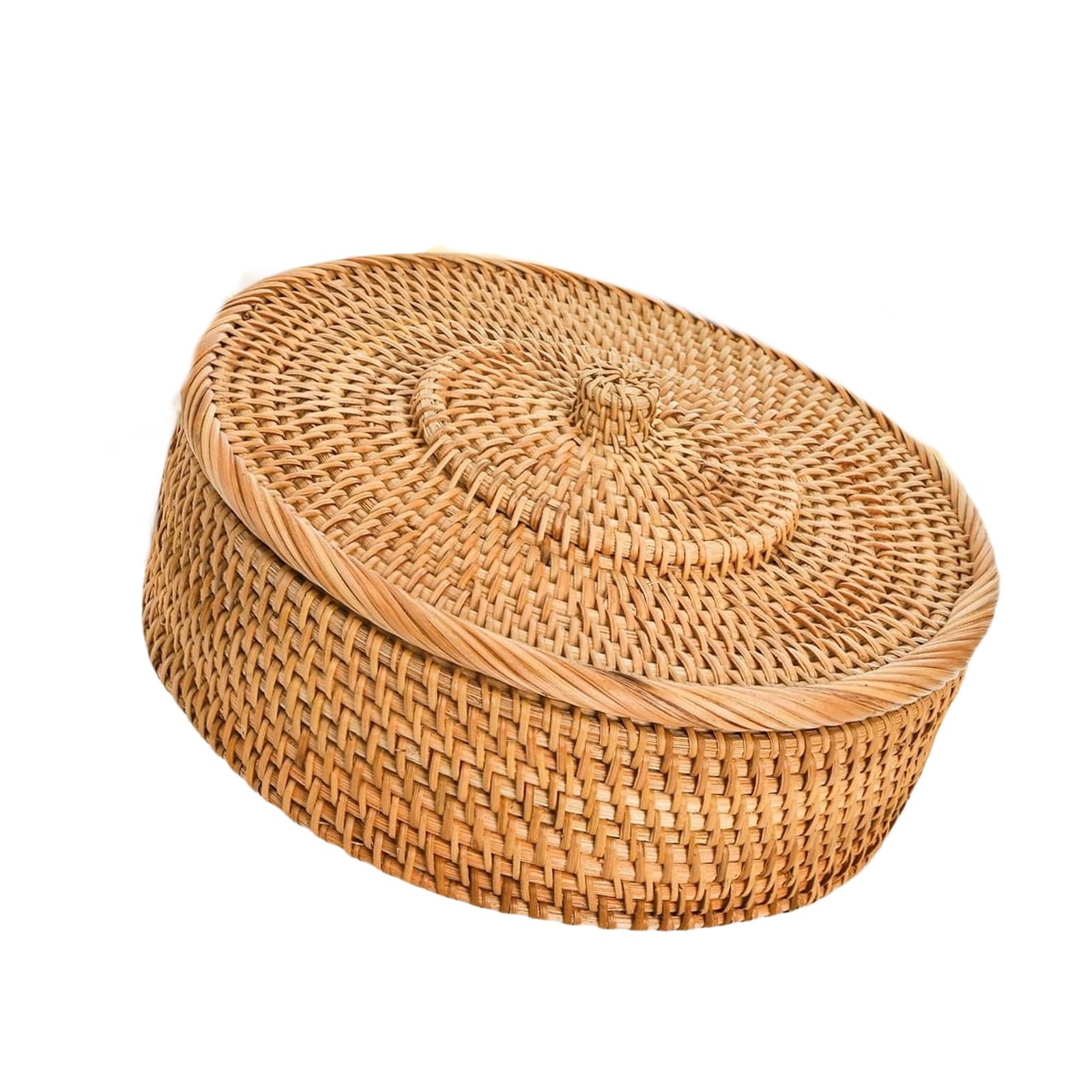 Zxfdsfdbnm Spacious Rattan Meal Container Basket 10.2 Inches Wide Ideal for Sandwiches and Snacks Decorative Storage Basket