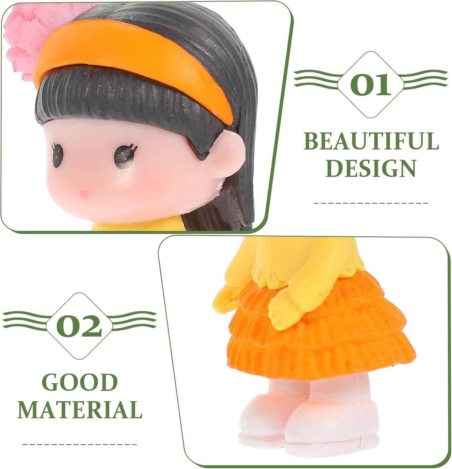 ORFOFE 24pcs Mini Figurines Statue Miniature Action Figure Cake Doll Birthday Statues Decorative Landscape Boys Toppers Gift Colorful Garden Kawaii Girls Car Cute DIY Ornament Micro
