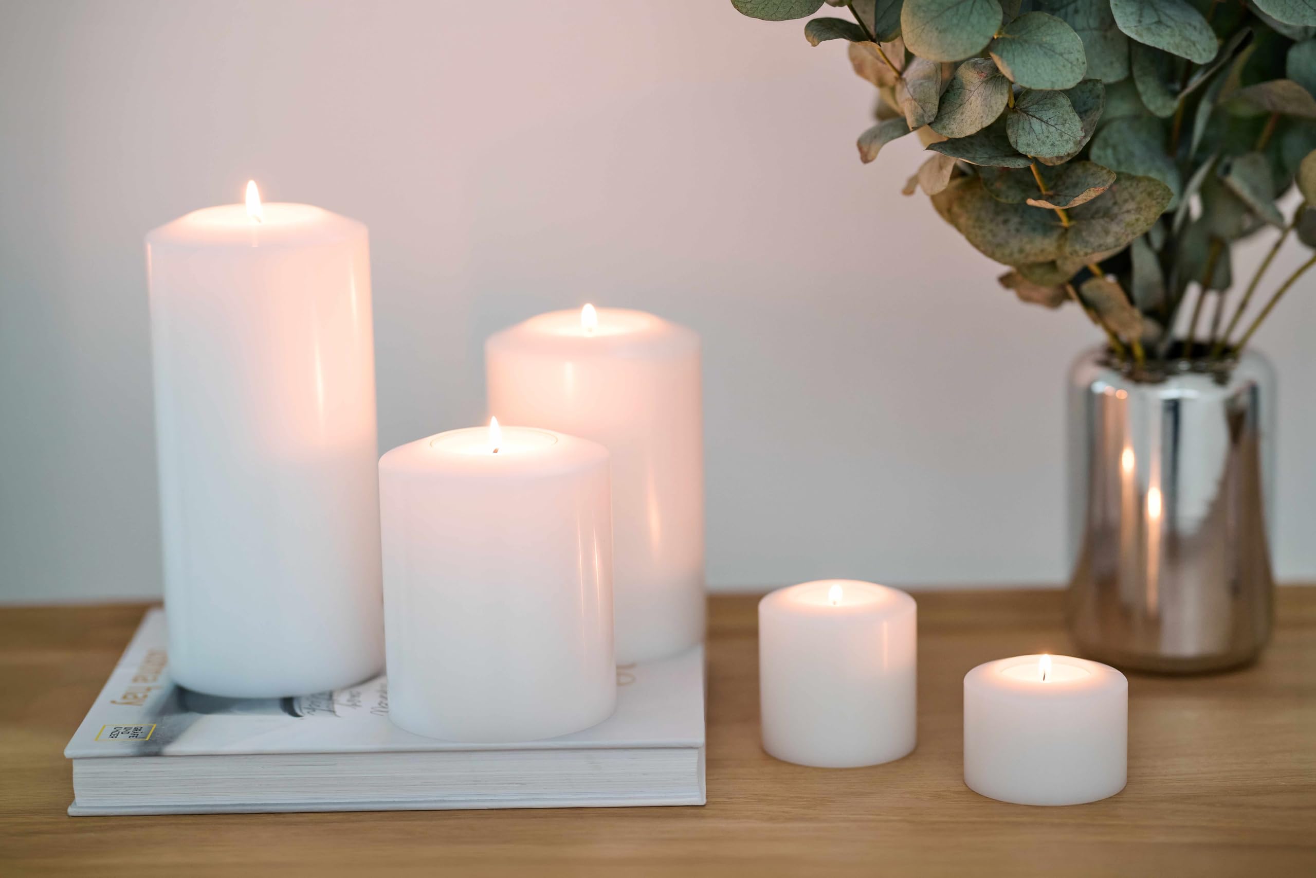 EDZARD porta tealight, candele permanenti Cornelius Pine, altezza 21 cm, circonferenza 10 cm, adatti per maxi tealight, resistenti al calore fino a 90°