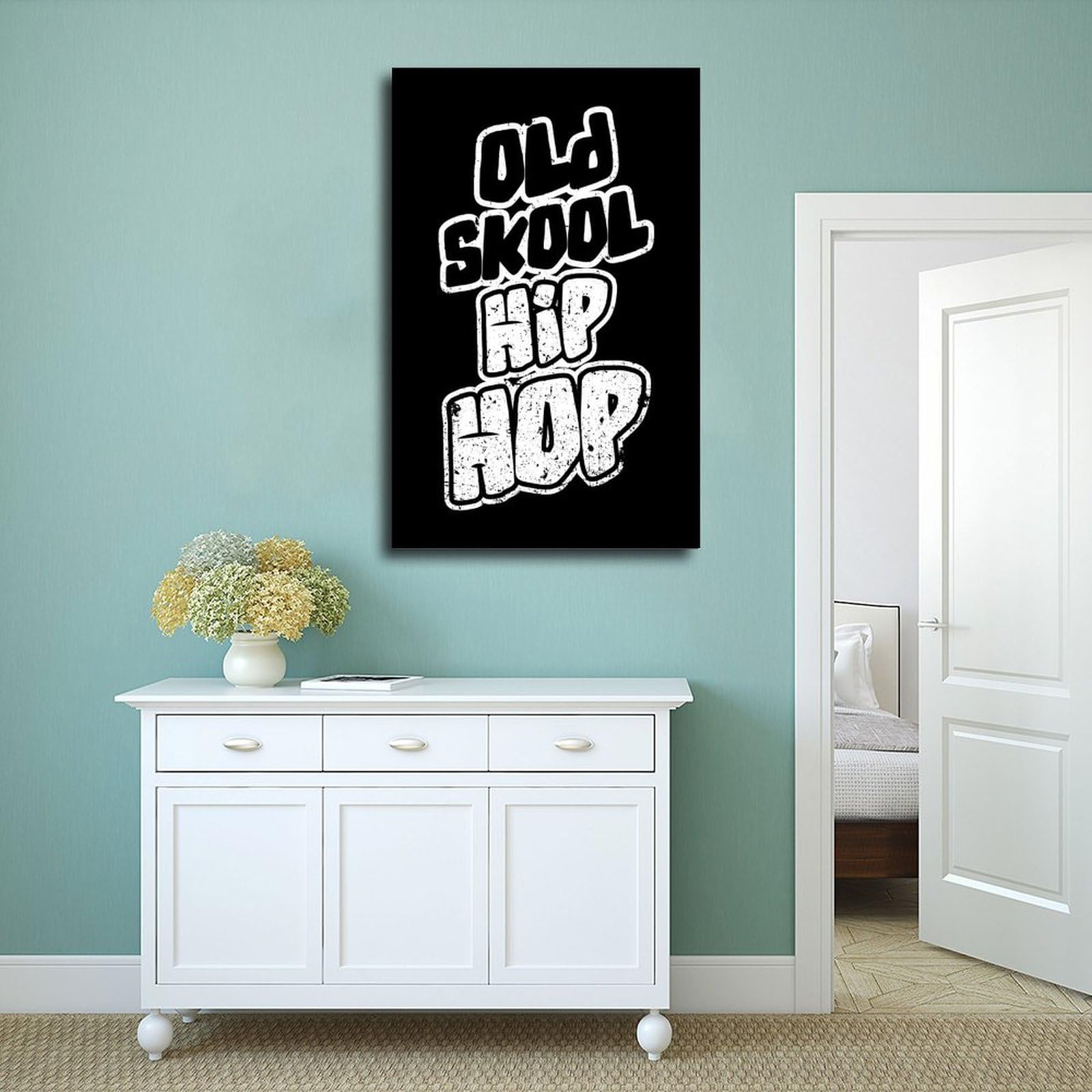 Poster retrò Old School Hip Hop 3 poster su tela decorazione artistica da parete stampa dipinti per soggiorno camera da letto decorazione telaio: 61 cm L x 91,4 cm W