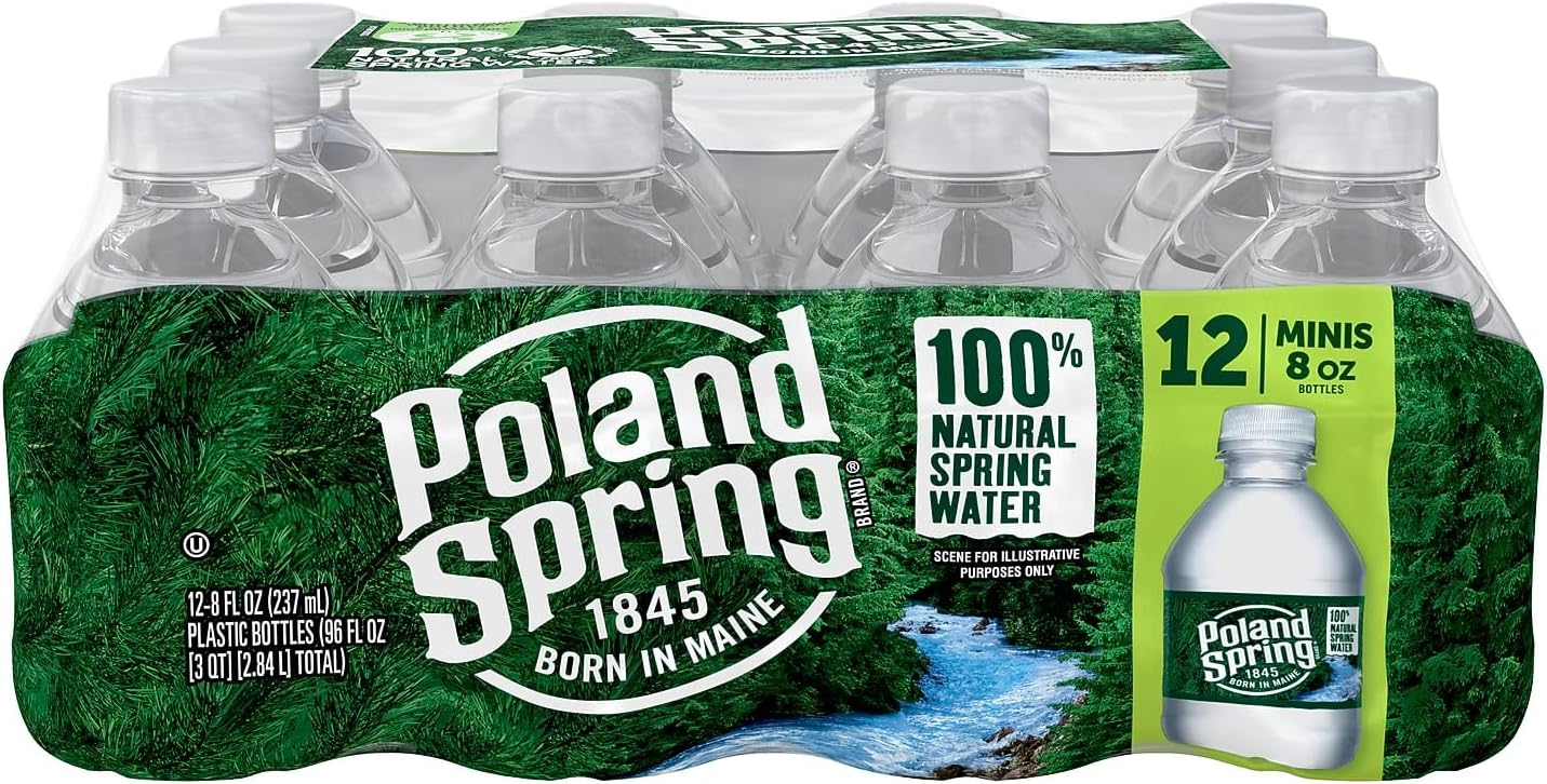 Half Pint Natural Spring Water, 8 Fl Oz (Pack of 48)