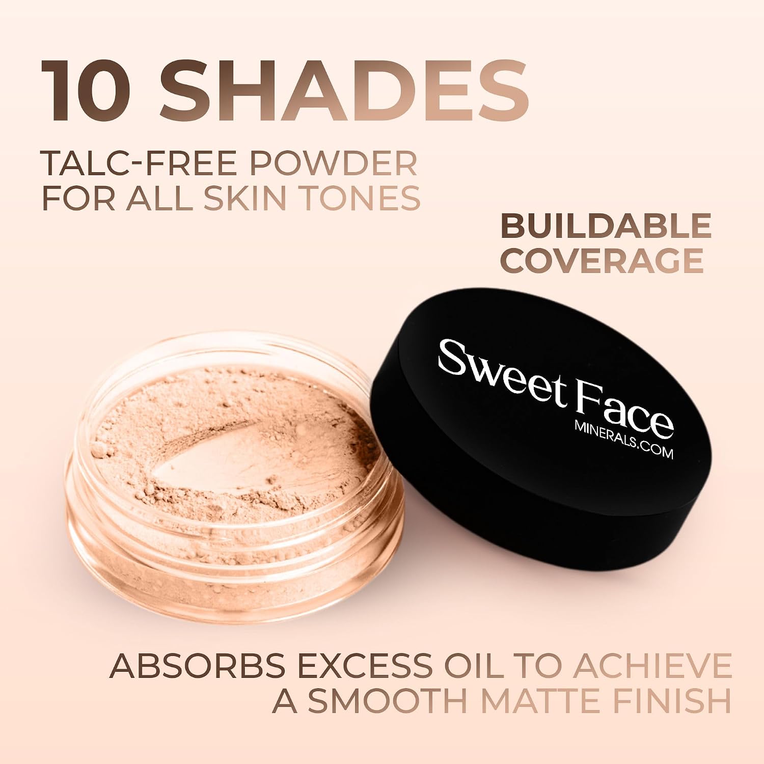 PINK BISQUE FOUNDATION (5g Sample Size Jar) – Loose Mineral Foundation Powder – Lightweight Matte Finish, Natural Tone – Sweet Face Minerals SPF 30