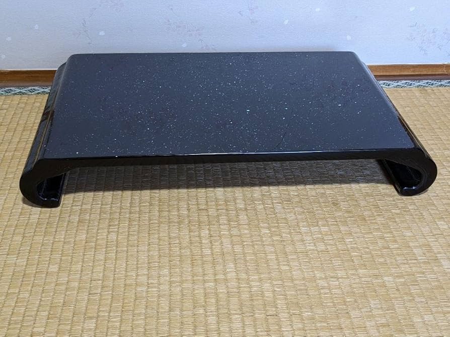 Amazon.co.jp: 木製 漆塗り 梨地 花台 置物台 置台 ？津軽塗り