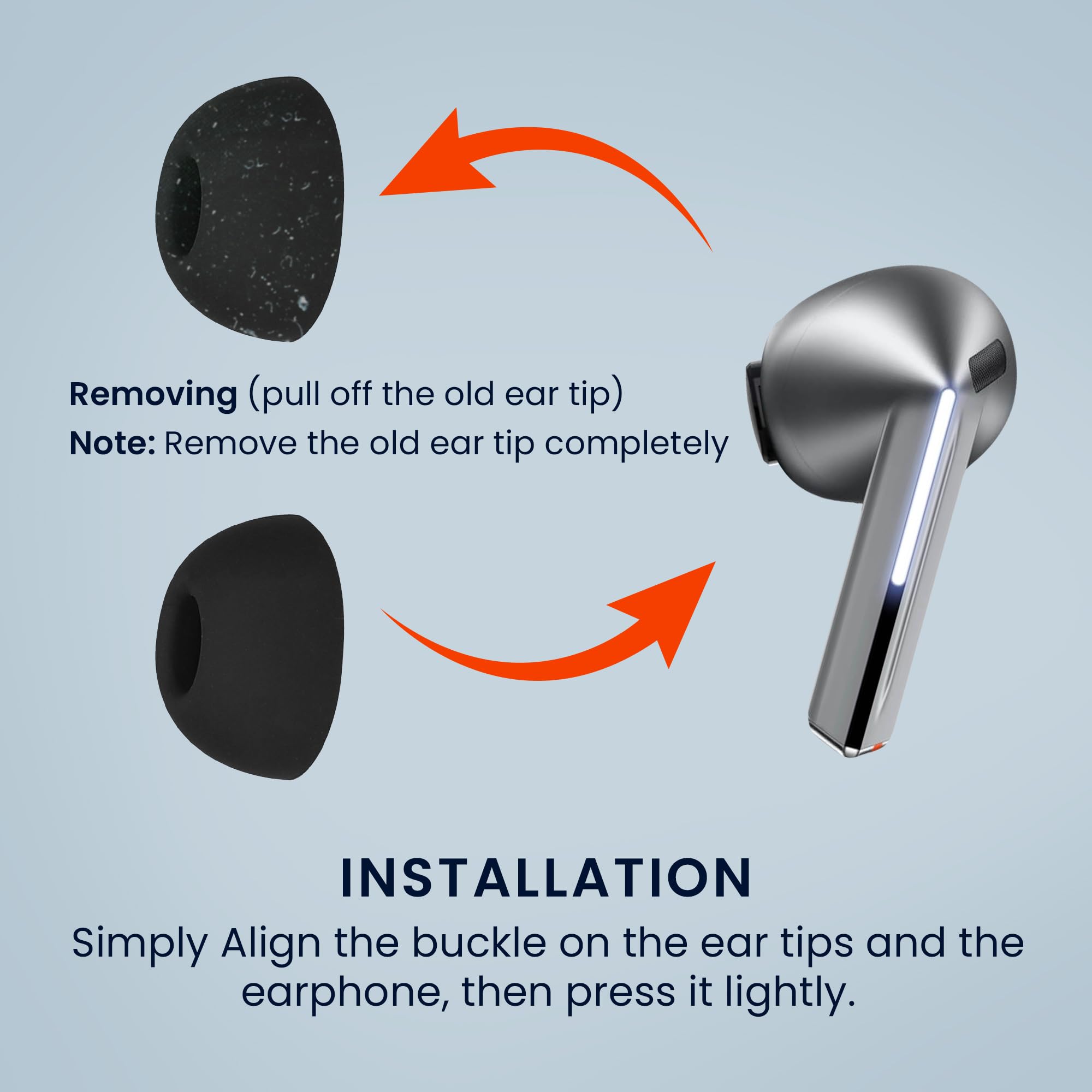kwmobile 6 x wymienne końcówki do uszu kompatybilne z Samsung Galaxy Buds 3 Pro - silikonowe końcówki do słuchawek - czarne