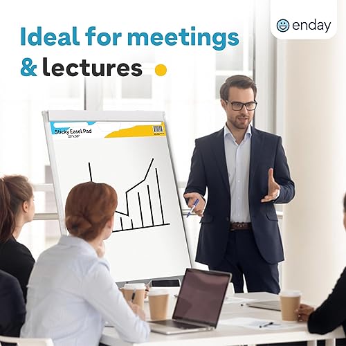 Miniatura 5 de Enday Anchor Chart Paper 25"x 30" (2 Pack) - Sticky Easel Pad Chart Paper for Teachers, Flip Chart Paper, 25 in x 30 in Easel Paper, Large White