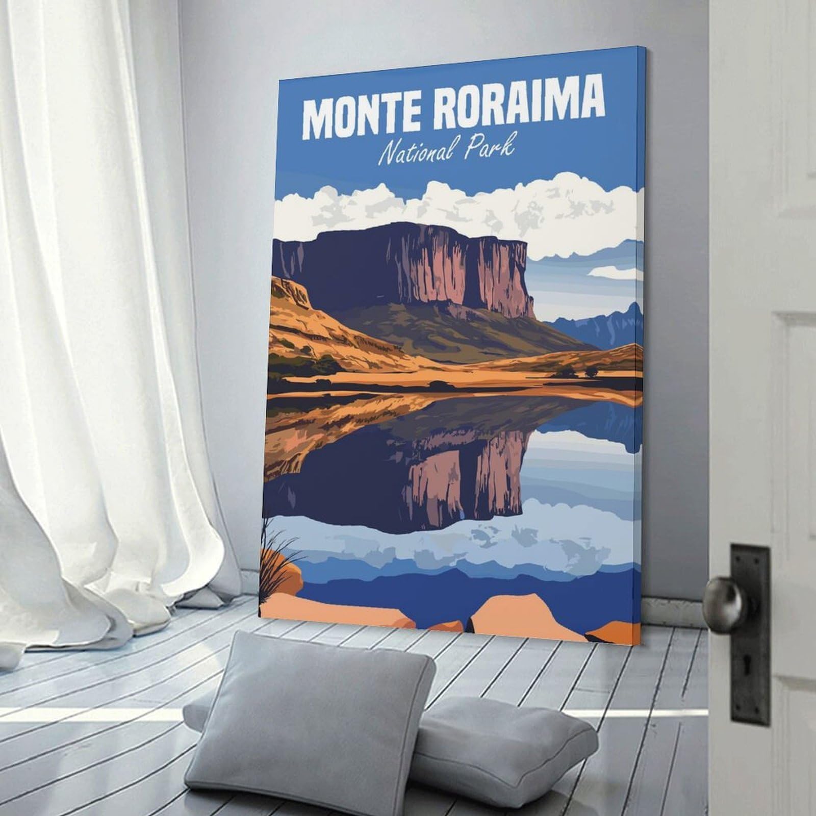 Junmoney Monte Roraima National Park Hanging Wall Art 24x36inch(60x90cm), for Front Hall, Corridor Or Welcome Spaces, Wall Decor to Refresh Empty Corners