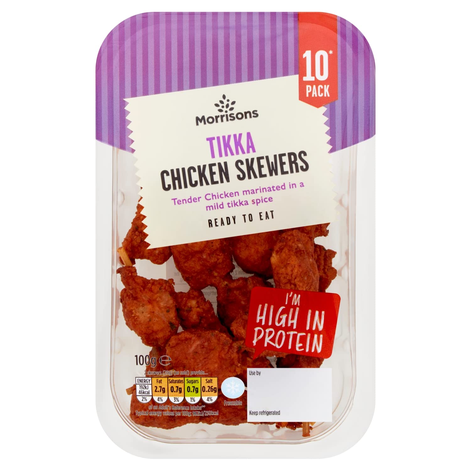 Morrisons 10 Mini Chicken Tikka Skewers 100g