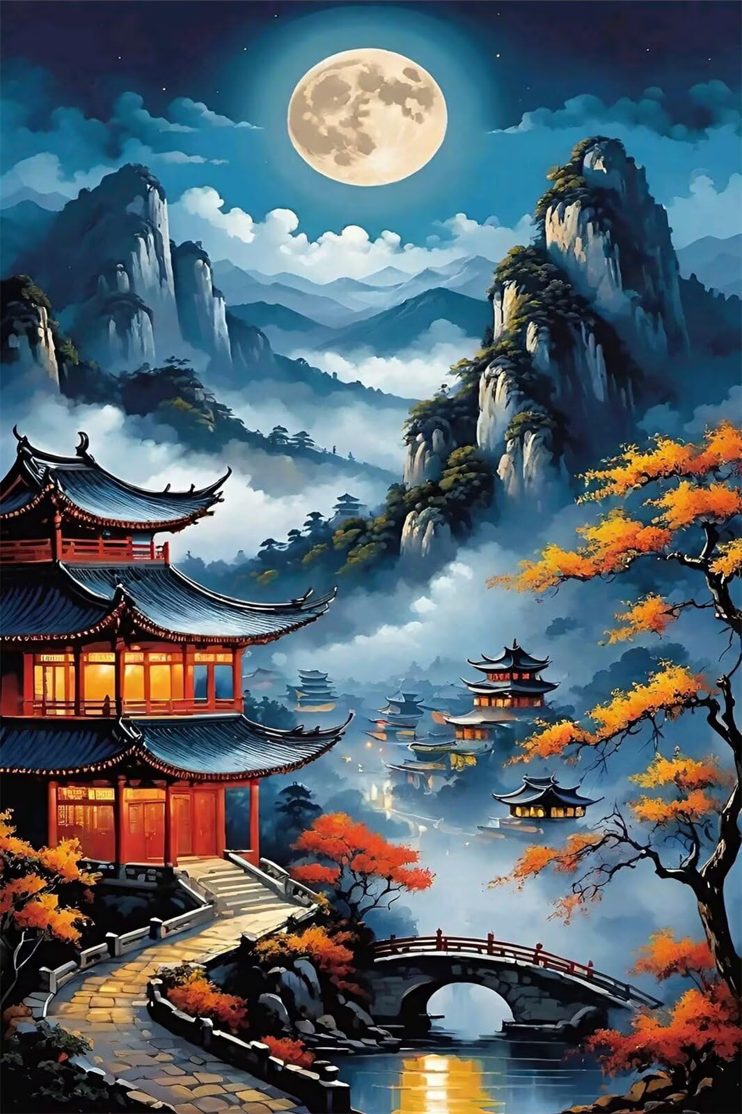 Puzzle 2000 Pezzi Torre Montagna Luna Puzzle Classici, Giochi Rilassamento e Intelligence, Puzzles Impossible, Idea Regalo Uomo e Donna