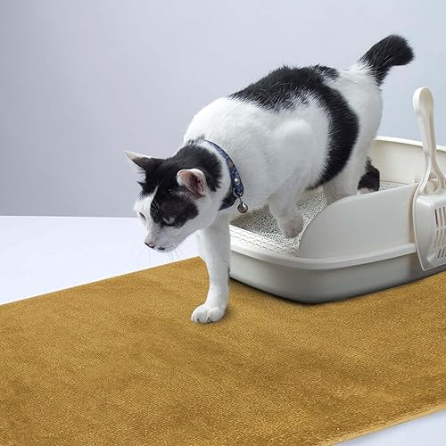 SussexHome Pets - Tapete de arena para gatos y perros para caja de arena, lavable, suave, tapete de alimentación para gatos y perros, tapete