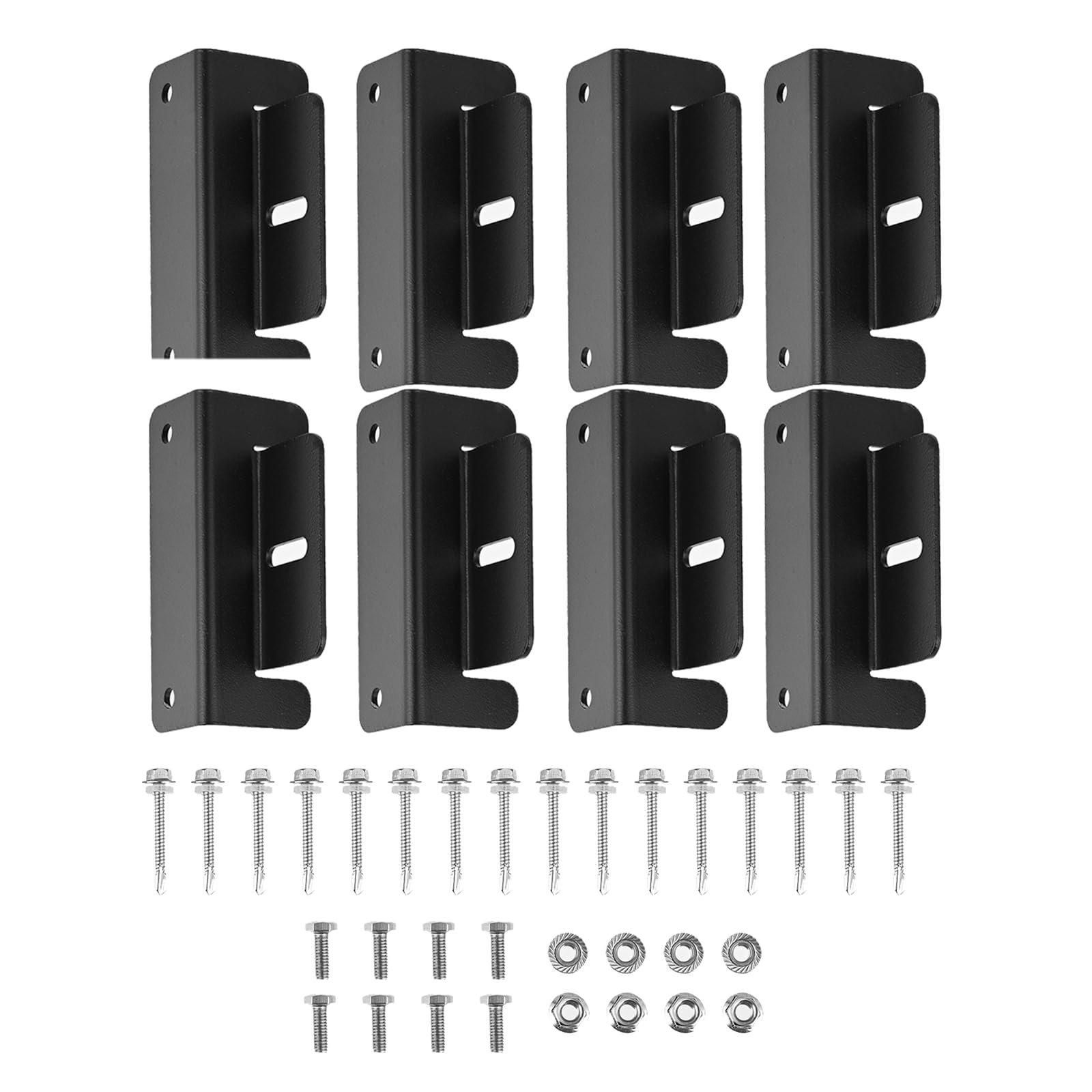 Bowarepro 8PCS Solar Panel Z Mounting Brackets, Aluminum Z Holders with Nuts & Bolts, Black Roof/Wall Mount for RV, Boat, Yacht, Caravan, Motorhome & Off-Grid Installation