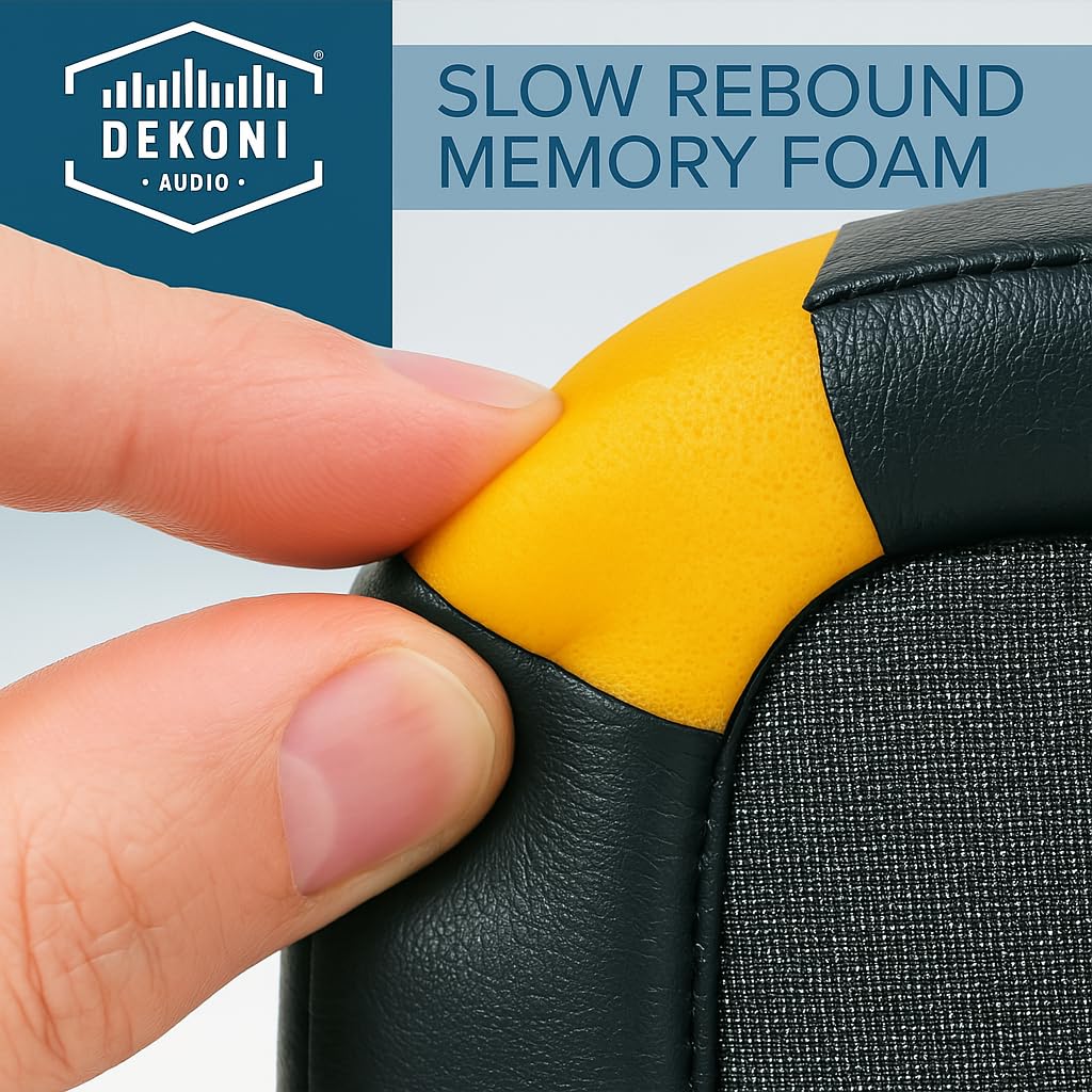 Dekoni Audio Almohadillas para Auriculares inalámbricos Audeze Maxwell para Juegos, Almohadillas de Espuma viscoelástica para Auriculares Maxwell Audeze, Piel de proteína de Terciopelo Medianoche