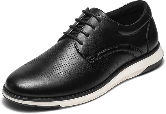 HEEZ Mens Dress Sneakers, Casual Dress Shoes for Men Comfortable, Breathable Wingtip Oxford Shoes for Business Formal Office Wedding Travel Daily