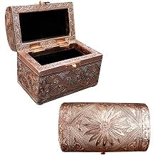 Glorieux Vintage Jewelry Box Case, Bronze | Round Top, Small