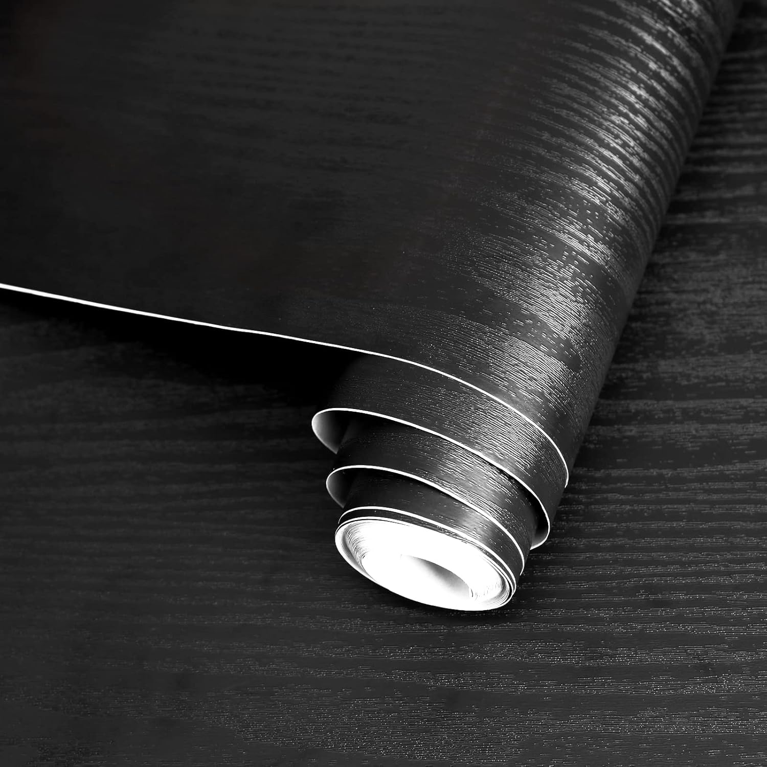 practicalWs Black Wallpaper Peel and Stick Wood Wallpaper 17.7'' x 393.