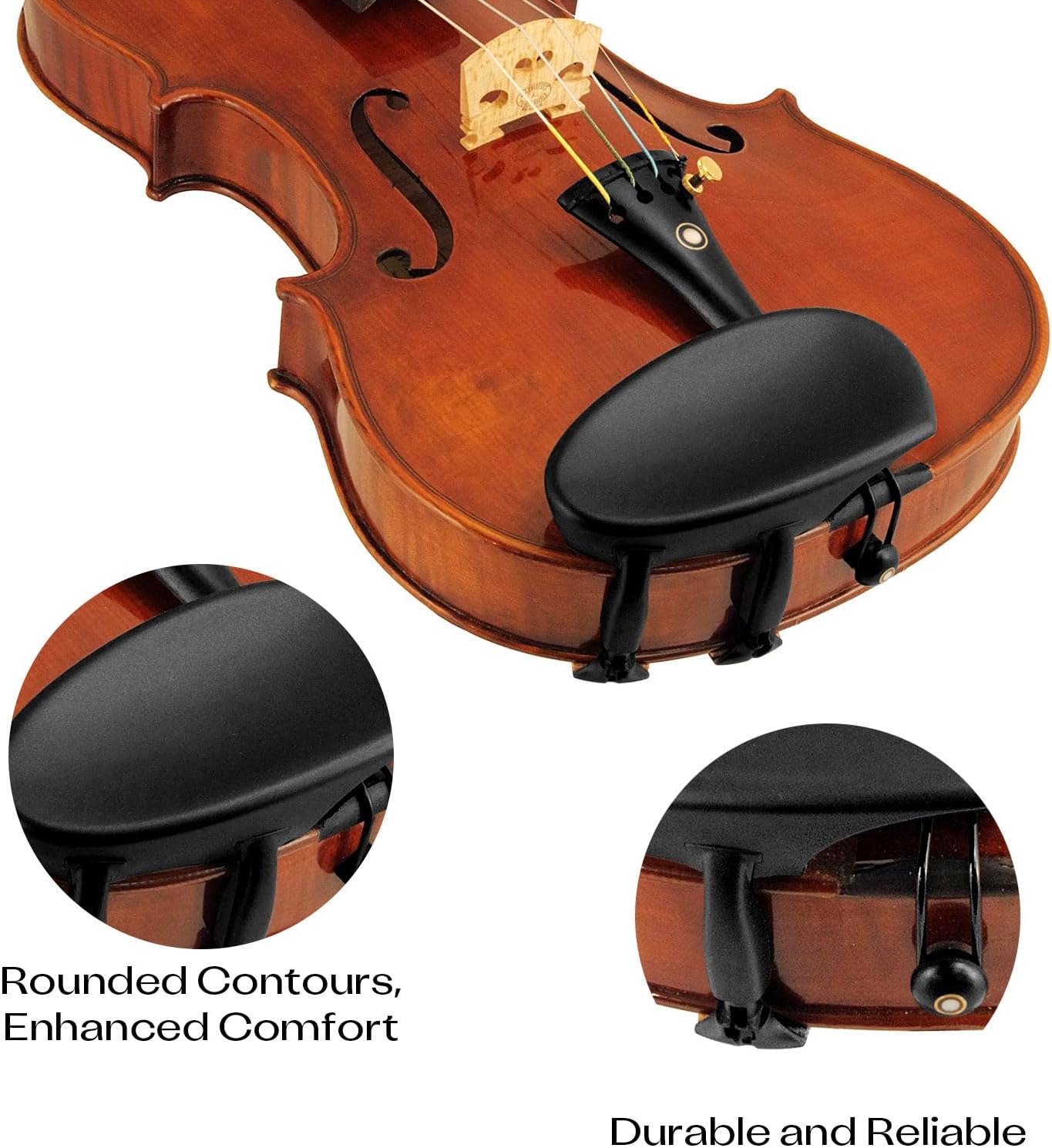 Wittner Hypoallergenic Plastic Violin Chinrest - Side Mounted | 4/4 Size | Allergy-Safe Comfort Design