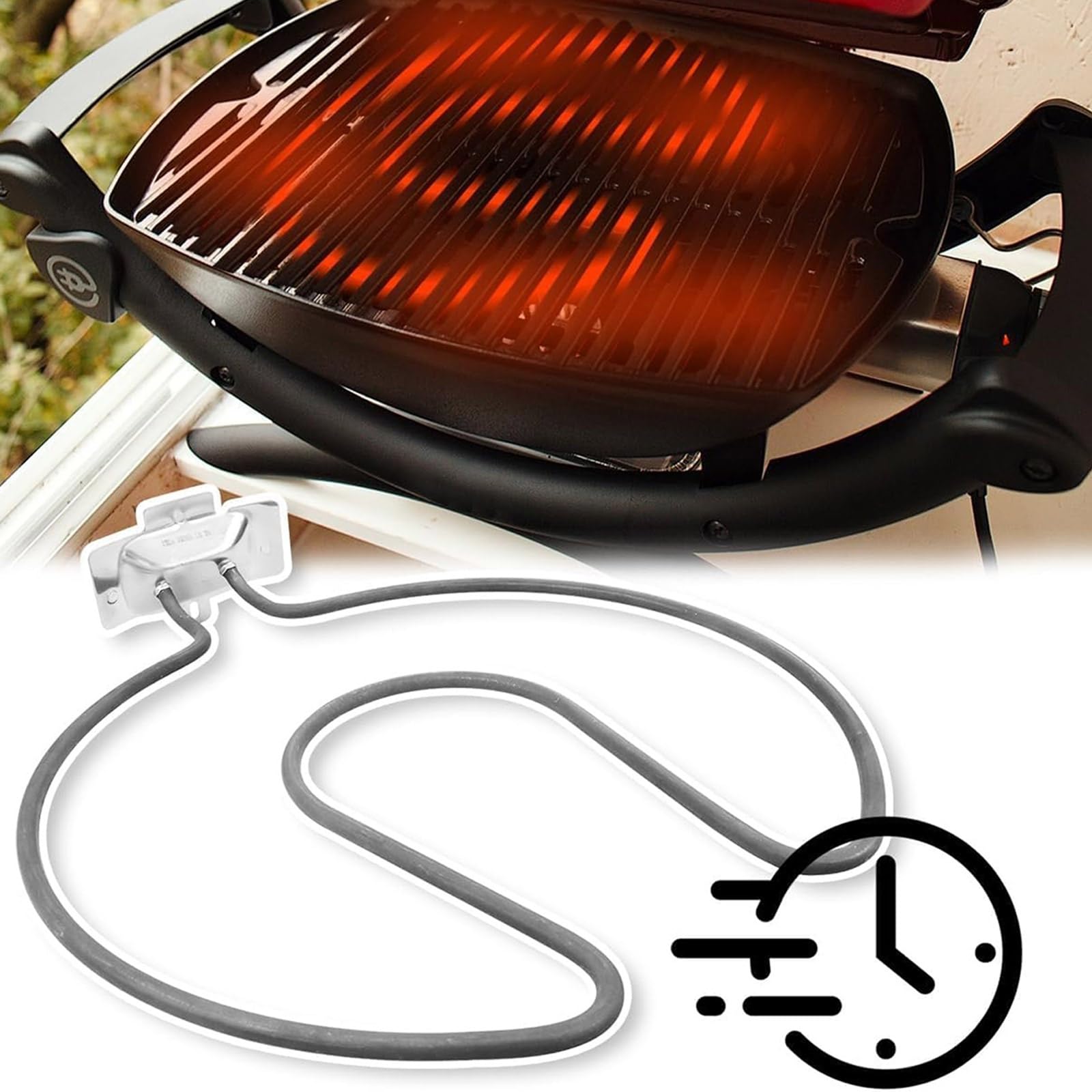 Generisch Tubo de calefacción eficiente, accesorio de cocina para exteriores para 16601559 | Pieza de calefacción eléctrica de 120 V, repuesto para tubos de quemadores, barbacoas, apto para hornear y calentar