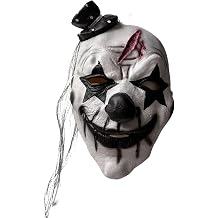 TOPOQ Art The Clown Mask Clown Killer Mask for Adults Joker Masks Creepy Halloween Costume Party Half Masks with Knitted Cloth Closure Demon Vampire Headgear Fancy Dress Cosplay Accessories Props