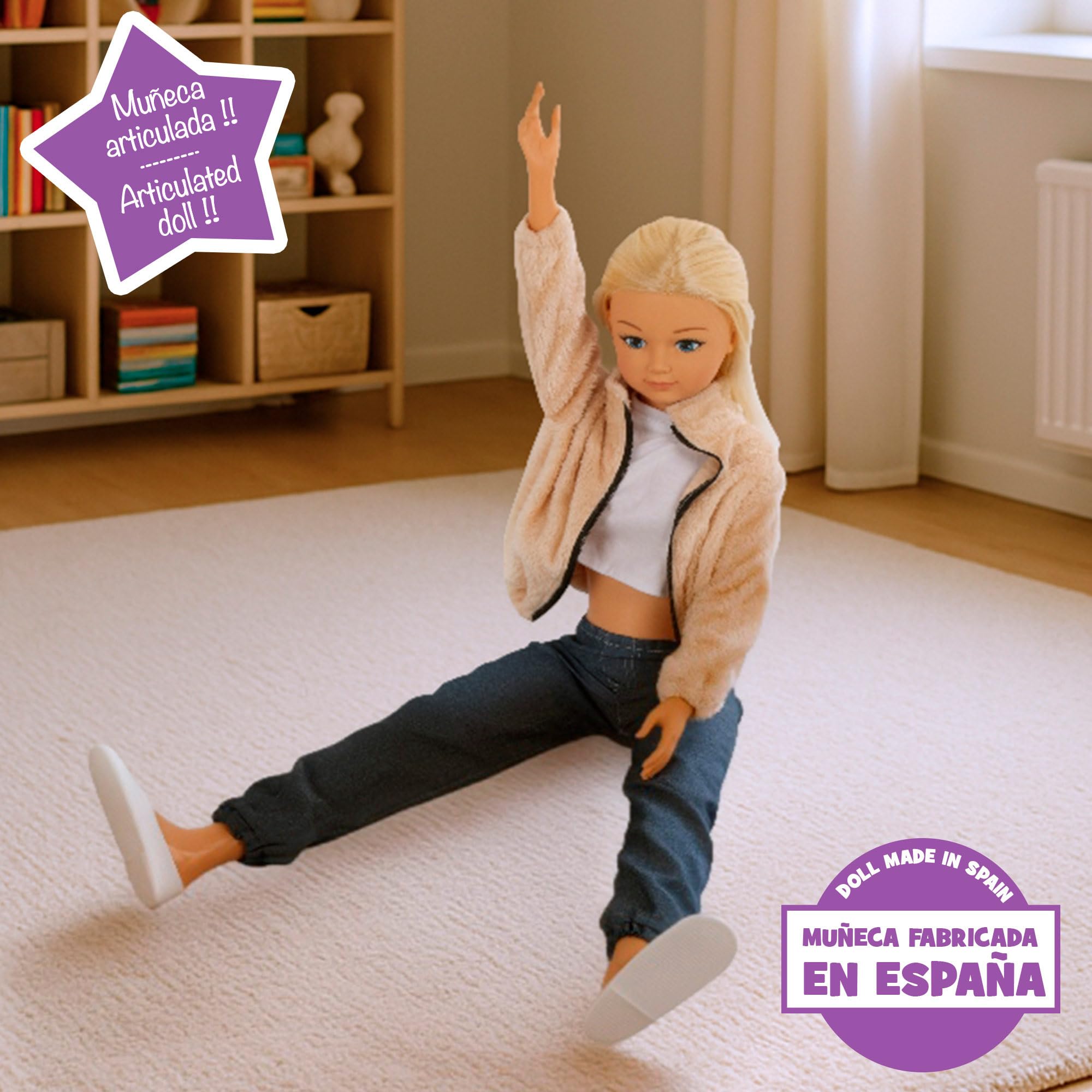 ColorBaby Maria Casual 39653 Grande poupée Jupe, Accessoires Inclus, poupées à coiffer, Jeux de rôle, Jouets pour Enfants de Plus de 3 Ans