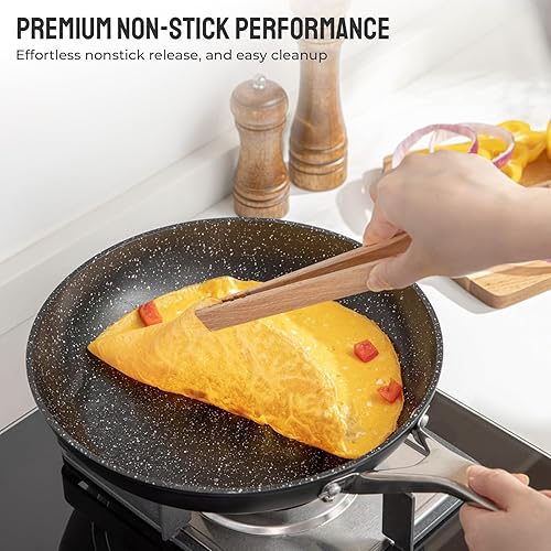 Miniatura 10 de Utensilios de cocina de inducción antiadherentes, juego de ollas y sartenes BEZIA para placa de inducción, compatible con todas las estufas, juego