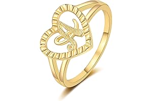 Gold Initial Rings for Women: Embracing Love with a Timeless Heart