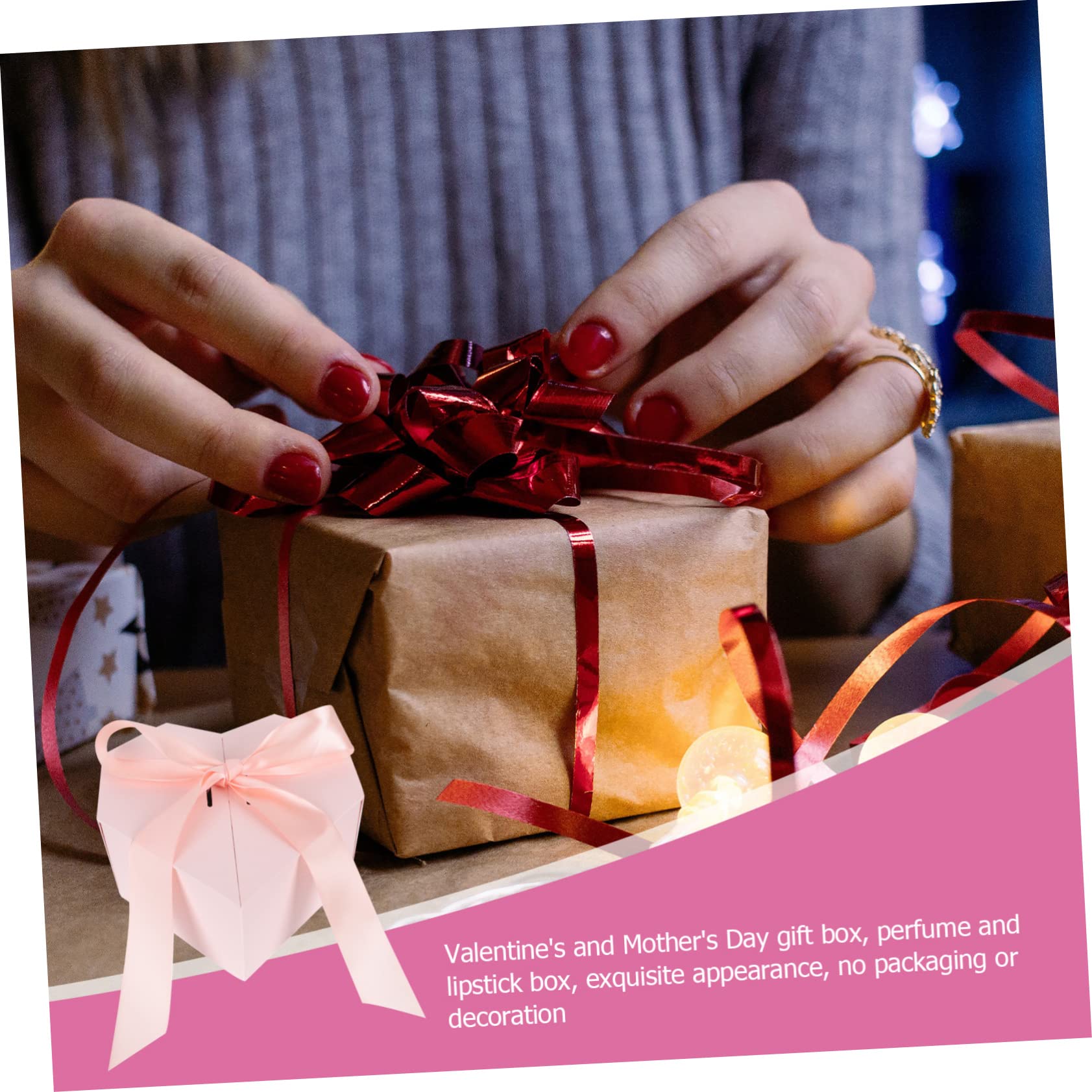 Alipis Tragbarer Koffer 2 Stk Liebe Geschenkbox Strumpffüller Schokolade Geschenkbox in Herzform Süßigkeitentasche Jahrgang Bonbonschokolade Hochzeitsbedarf Brautjungfer Polyester Papier