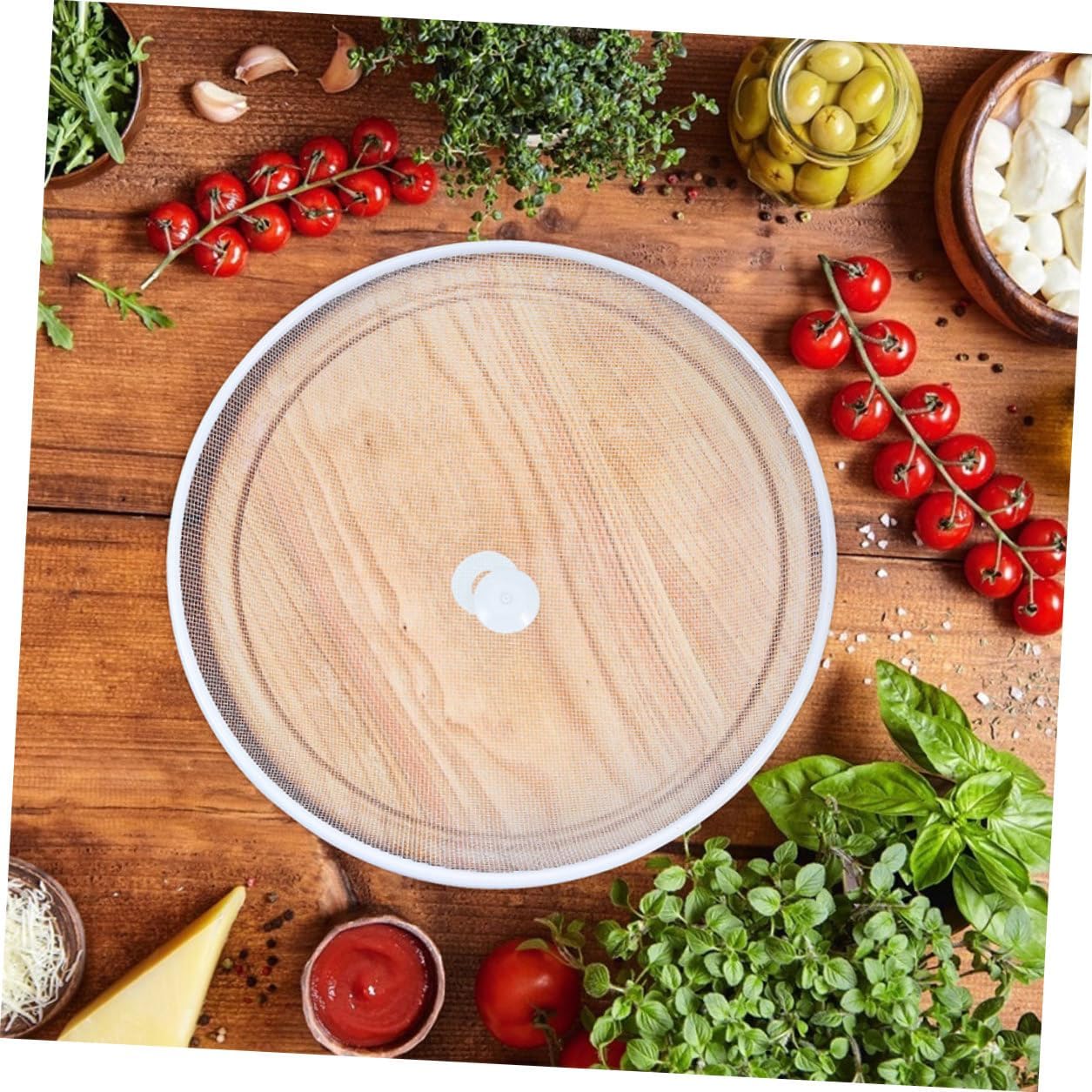 jojofuny 2pcs Food Cover Tents Mesh Dish Covers 35cm Diameter White Iron Frame Food Protector for Kitchen and Outdoor Picnic