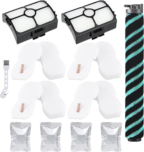 HZ4002 Roller Brush Filter Replacement Parts for Shark PowerDetect Ultra-Light Upright Vacuum HZ4000 HZ4001AMZ HZ4002, 1 Brushroller, 2 Filters, 4 Foam& Felt Filters, 4 Odor Neutralizer, 16 Pack