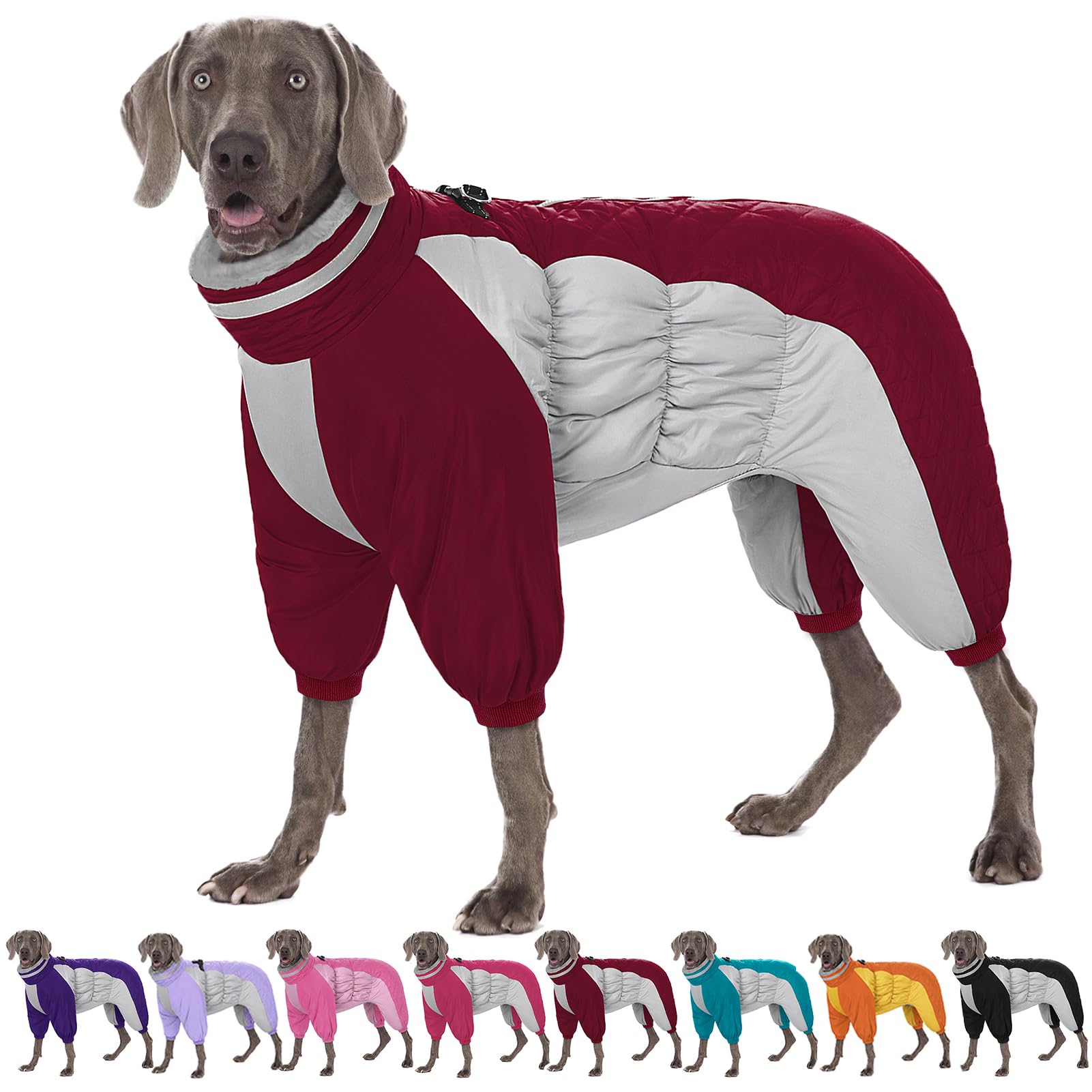 Full Body Dog Coat Waterproof Dog Winter Jacket for Large Dogs XL